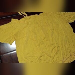 bleuh ciel Yellow Off-Shoulder Top